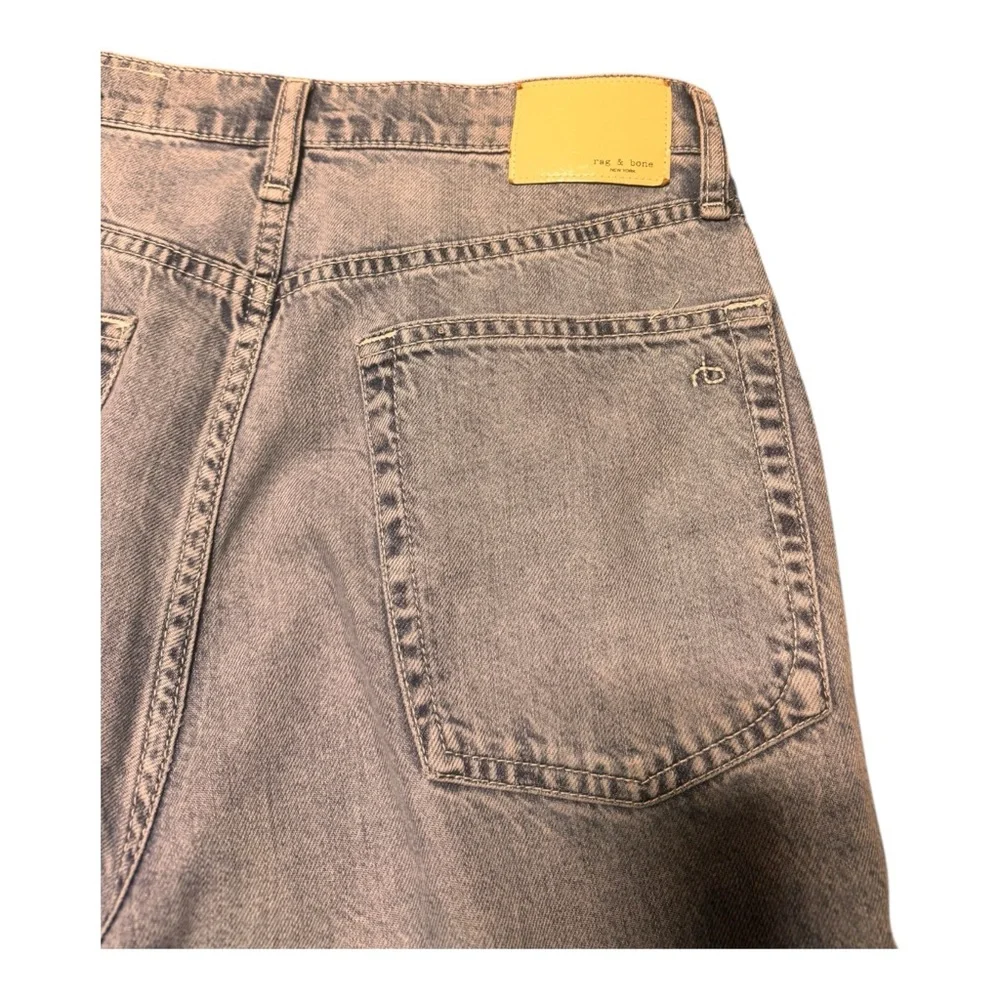 Rag and bone Women's Wide-Leg hi rise ankle Jeans 29 light blue raw hem - Picture 4 of 8